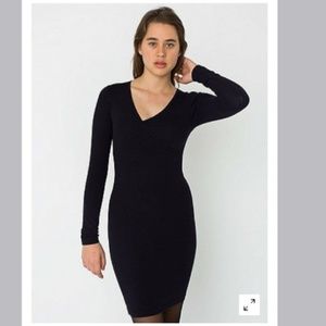 Cotton spandex jersey long sleeve criss-cross dress